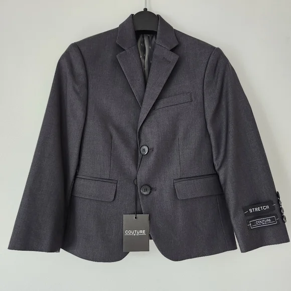 FABIAN Couture 1910 BOY’s Power Stretch Suit Separates in Charcoal - BLAZER 6B - Picture 1 of 16